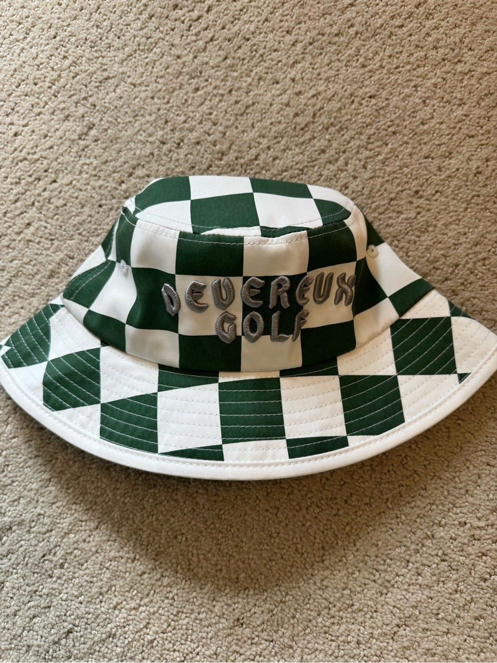 Devereux Golf Green/White Checkered Bucket Hat One Size